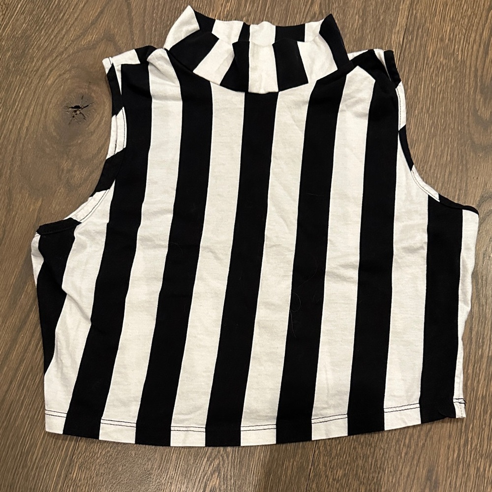 Grace Black and White Striped Crop Top